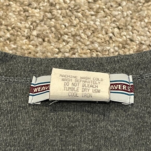 Weavers Girl Junior 90s Gray Blue Red Gold Black Stripe M Long Sleeve Tee USA - Picture 5 of 7